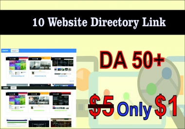 LIMITED OFFER 10 Do Follow Website Directory Backlink DA 50+