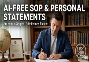 I will write your original,  AI-free personal statement or SOP