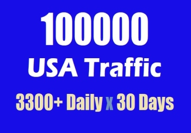 100000 USA Web traffic from Search Engine and Social Media