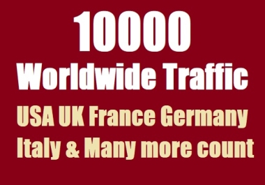 Real 10,000 + Web Traffic from Search Engine and Social Media