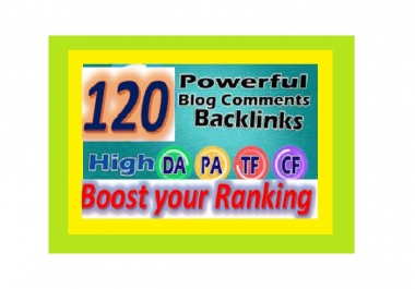 Provide 120 High DA,  PA Blog Comments Backlinks for websites ranking