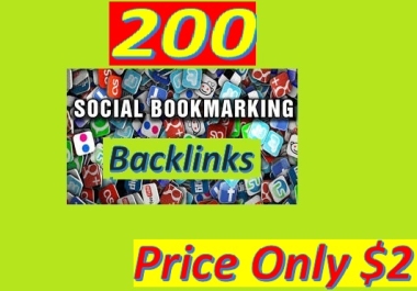 Create 200+ Social Bookmarking Backlinks helps to increase your website ranking