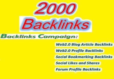 Create 2000 HQ Backlinks through SEO Campaign for your website ranking