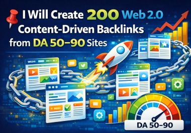 200 DA90 to 50 Web 2.0 Content-Driven Backlinks Created Manually for Strong SEO Ranking