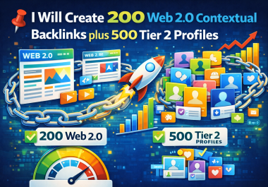 I will create 200 Web2.0 contextual backlinks 500 profile tier 2 backlinks