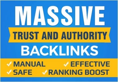 RANK ON GOOGLE BY 80 Authority Backlinks DA 60-100 backlinks and trust links
