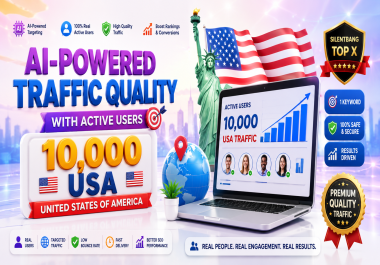 AI-Powered Traffic Quality With Active Users 10,000 USA United States Of America Website 1 Keyword