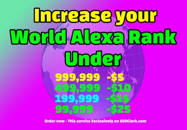 I'll increase your World Alexa Rank Under 999,999