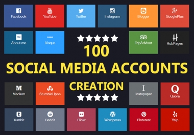 Create 25 Social Media Profile For Brand Creation