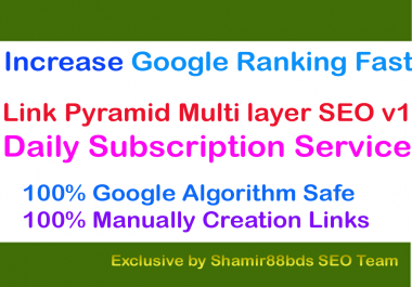 Link Pyramid Multi layer SEO v1 - 17 Links Daily for 1 Month 500 Links
