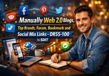 Manually 100 Web 2.0 Bllogs,  Top Brands,  Forum,  Bookmark and Soccial Mix Links - DR55-100