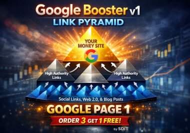 Google Booster v1 - 20,130 Link Pyramid - Google Page 1 - Order 3 Get 1 Free