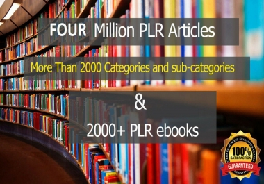 4 MILLION PLR Articles and Ebooks Monster PLR Pack Pasive Income