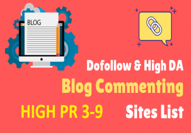 Sell 50 + high quality with PR 3 to 9 blog commenting backlinks
