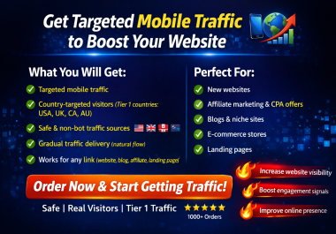Drive 5k Premium country Targeted Mobile Traffic to Any Link