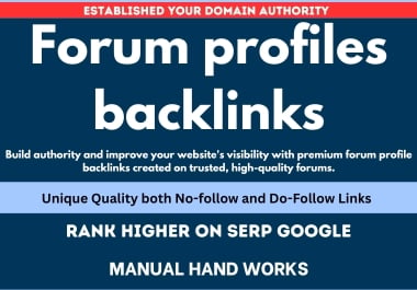 Create 360 High Quality SEO Forum profiles backlinks Backlinks