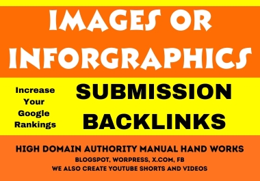 Make 50 Image or Infographics Submission On High DA PA Sites