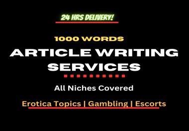 Highly Researched 1000 Words blog content on all topics including tech,  crypto,  adult