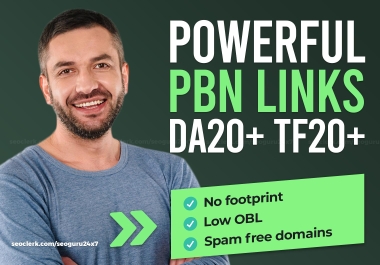 Powerful 5 PBN Links - DA 20+ and TF 20+