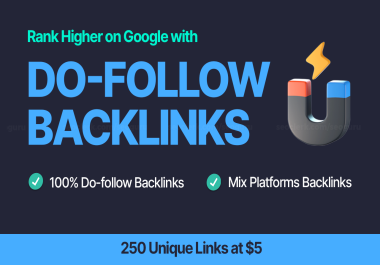 250 Do-follow Backlinks From Mix Platforms