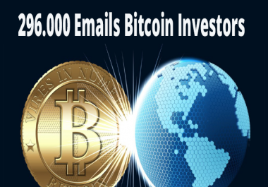 296,000 email list of bitcoin users investors