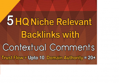 do 5 niche relevant backlinks with contextual comments