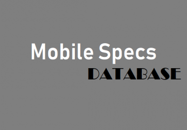 Give You Mobile Specs DataBase in JSON Format