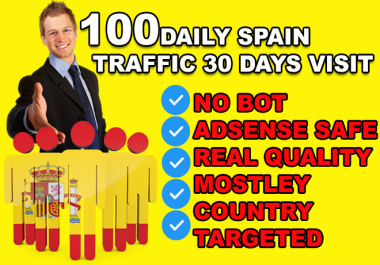 100 REAL Spain visitors DAILY to your website for 30 days