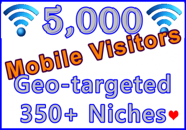 Drive 5,000 Geo + Niche Targeted Genuine Human Mobile Visitors
