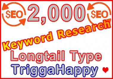 2,000 Longtail Type Keywords Research
