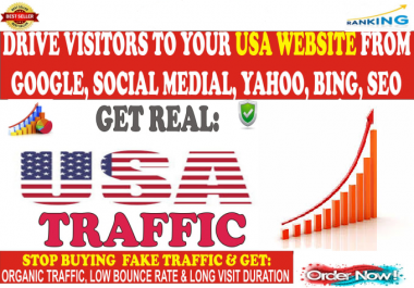 I WILL BRING UNLIMITED ORGANIC SOCIAL USA TRAFFIC WITH LOW BOUNCE RATE