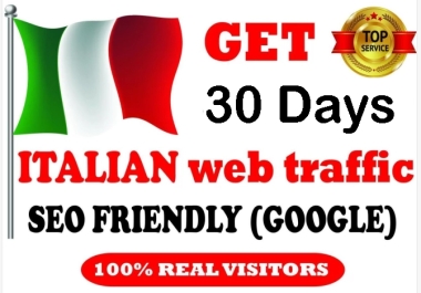 30 Days One Month real and organic Italian web traffic to your website or Any Link