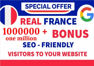 One Million Real SEO Targeted Organic FRANCE website visitors traffic to website