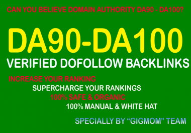 Verified 20 DA90-100 High PR Dofollow Backlinks -3x - Buy 3 Get 4
