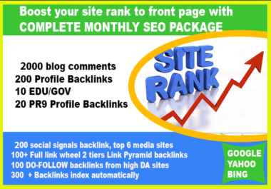 RANK on GOOGLE FIRST PAGE with 3000+ Links COMPLETE MONTHLY SEO PACKAGE