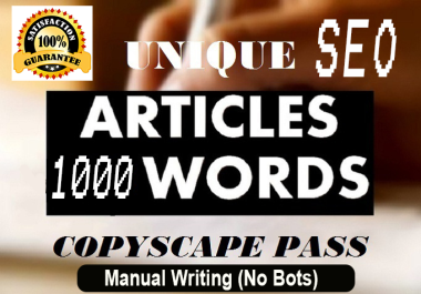 I Will Write a Manually Written,  UNIQUE 1000 Word SEO ARTICLE
