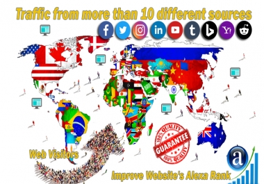 High-Quality Traffic from more than 10 different sources and Target Country web visitors for 30 days