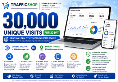Drive 30,000 High Quality Keyword Targeted Website Traffic
