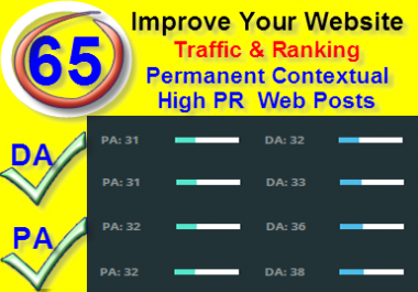 65 High PR DA PA Permanent Backlinks To Improve Your Ranking