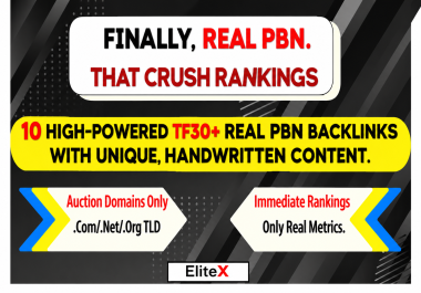 INSTANT RANK With 10 TF30+ REAL PBN Homepage Backlinks. NO FAKE DA/DR LIKE OTHERS