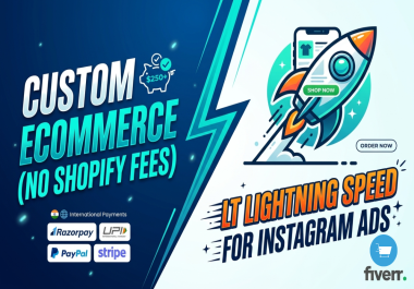 I will design a professional ecommerce website or online store superfast speed