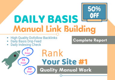 I will rank your website by daily basis high quality backlinks,  link building service