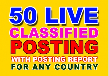 Classified ads service with live link report any country
