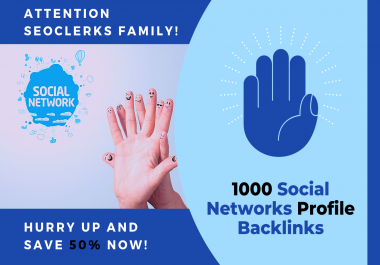 1000 Social Networks Profile Backlinks + Premium Inde...