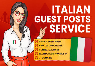5x Italian Guest Posts,  High DA Italian domains SEO Backlinks