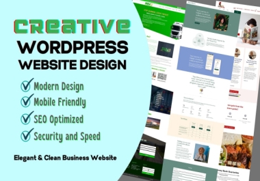 I will create business wordpress website design or wordpress website design