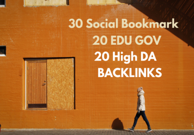 20 Edu, Gov 20 Pr9 profile backlink 30 high DA Social-Bookmark