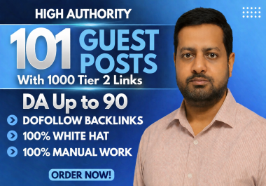 101 Powerful Do-follow Guest With Tier 2 1000 Comments backlinks