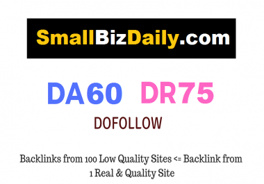 Guest Post on SmallBizDaily. com - DR75 - Dofollow