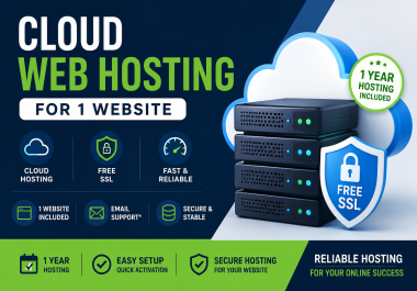 I Will Provide 1 year Cloud Web Hosting with Free SSL for 1 Website